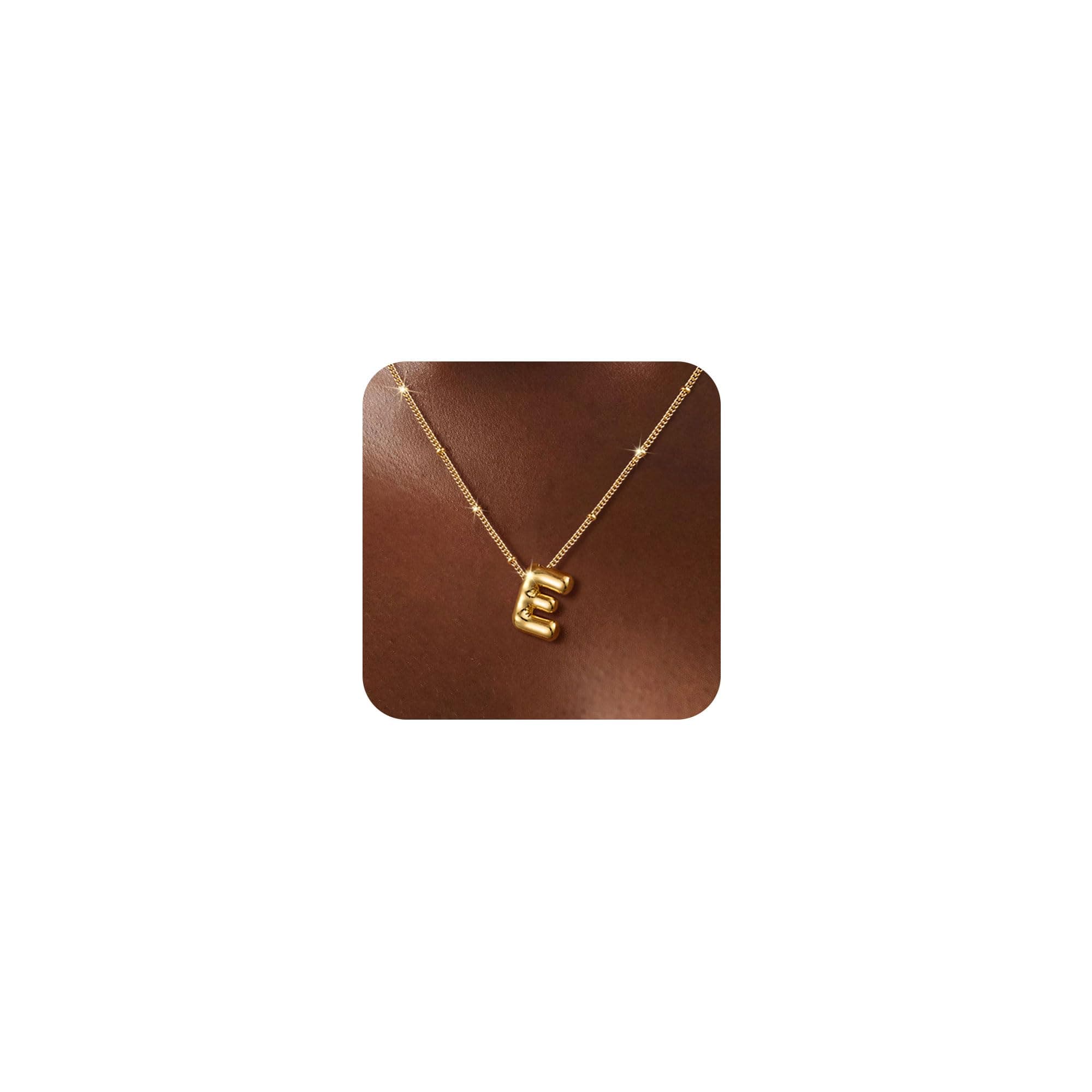 Coshilta Sterling Silver Balloon Initial Pendant Necklace for Women