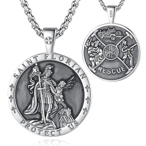 EUDORA 925 Sterling Silver Crucifix Pendant Necklace with Bible Verse Amulet