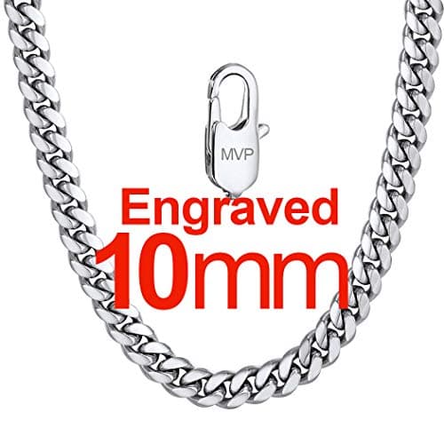 ChainsPro Men's Chunky Miami Cuban Chain Necklace, Gold Plated, 18-30 Inch Length