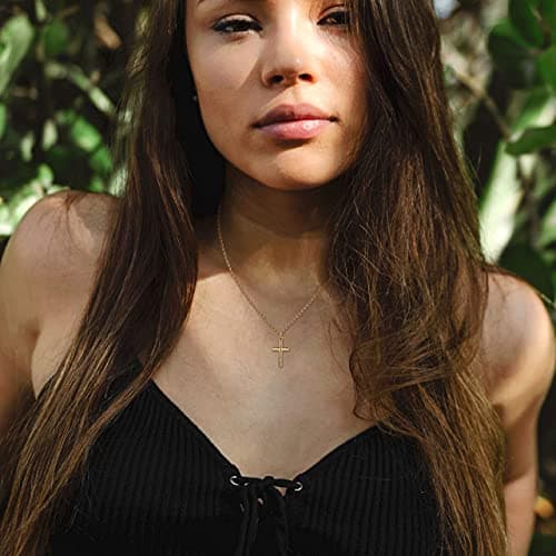 Befettly Tiny 14k Gold Filled Faith Cross Necklace