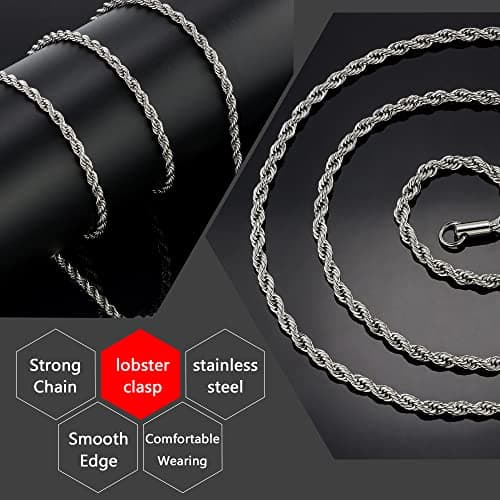 HolyFast Stainless Steel Twist Chain Necklace for Men & Women
