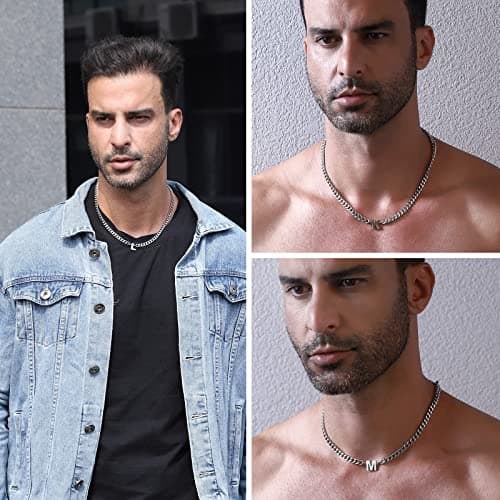 DuoDiner Graduation Gift: A-Z Cuban Chain Necklace for Him & Boys