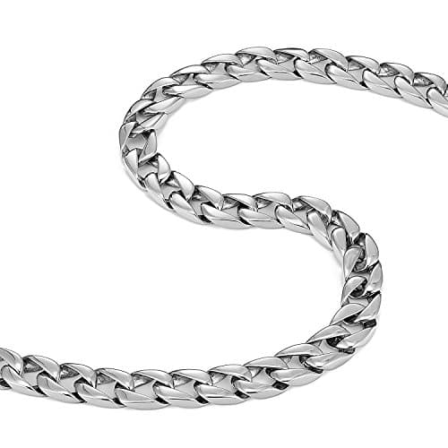 Urban Jewelry Men's Thick Stainless Steel Chain Necklace (Silver, 11 mm, 19-23 inches)
