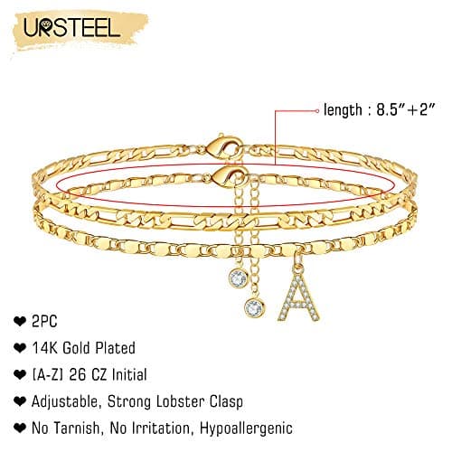 14K Gold Plated Dainty Anklet Set - Perfect Summer Jewelry for Women