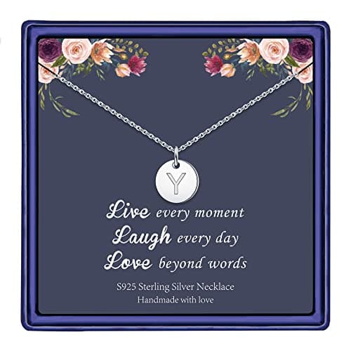 Hidepoo Mothers Day Gifts: Personalized Disc Initial Necklaces for Girls & Women - Gold/Fill Rose Gold/S925 Silver