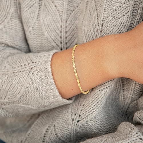 HLJEO 14K Gold Evil Eye Pearl Bracelet for Women