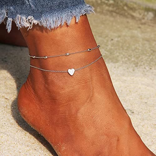 Fesciory Women's Gold Alloy Heart Anklet Bracelet