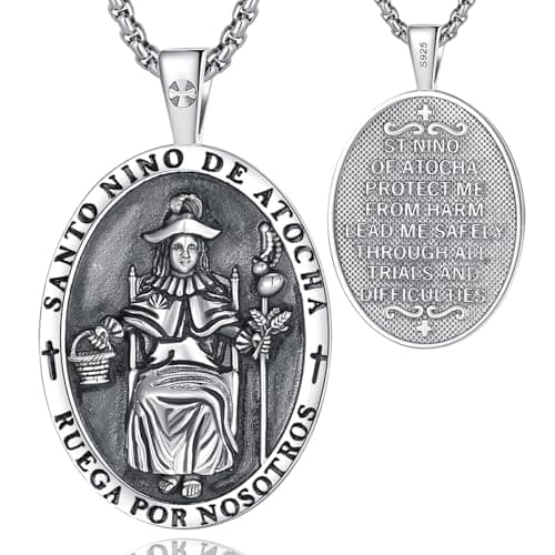 EUDORA 925 Sterling Silver Crucifix Pendant Necklace with Bible Verse Amulet