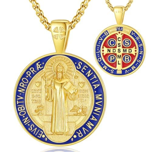 EUDORA 925 Sterling Silver Crucifix Pendant Necklace with Bible Verse Amulet