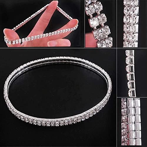 Fesciory Adjustable Silver Rhinestone Anklet Jewelry for Women