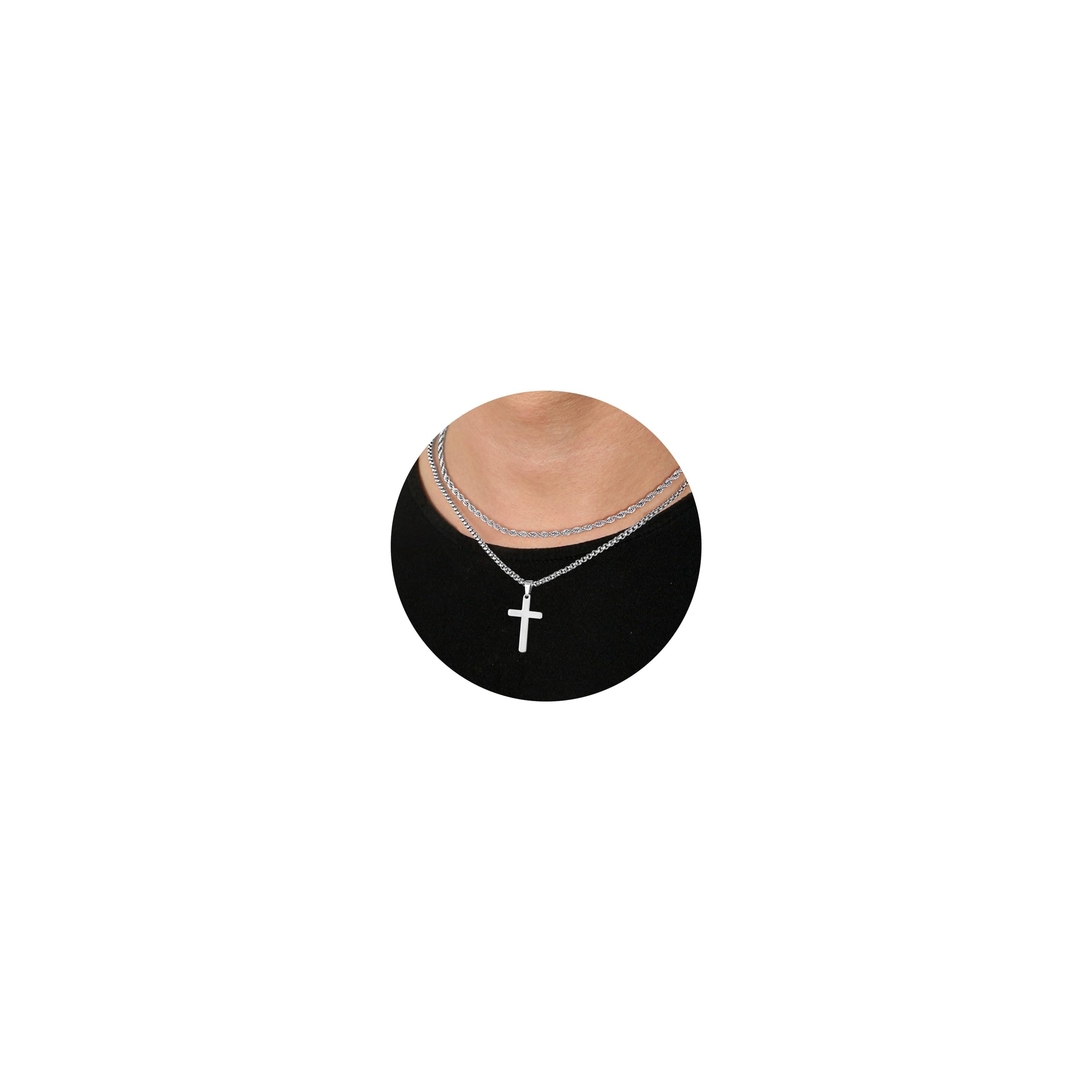 Men's Stainless Steel Cross Pendant Necklace