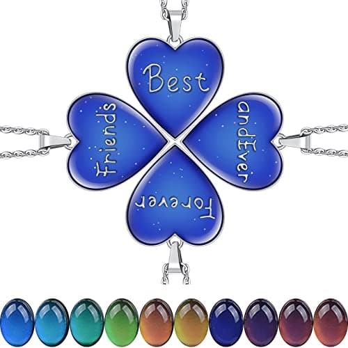 FM42 Temperature Sensing Color-Changing Pendant Necklace with Stainless Steel Chain