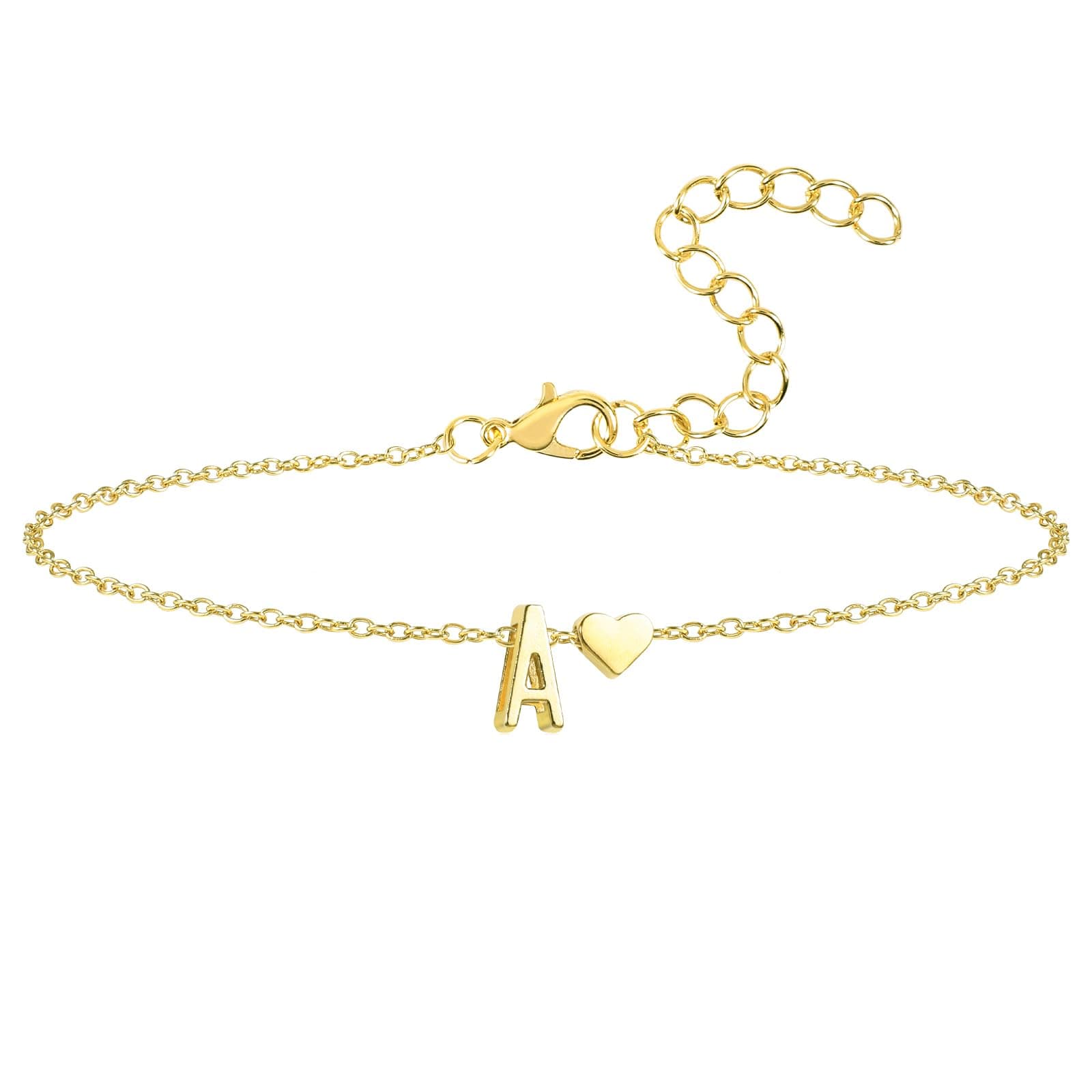 Seaield Women's 14K Gold Plated Personalized Initial Bracelet Trendy Gift