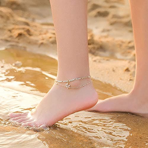 Dainty 14K Gold Plated Initial Anklets: Perfect Summer Jewelry Gifts for Women