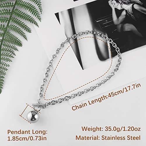 HZMAN Women's Stainless Steel Heart Pendant Multilayer Necklace