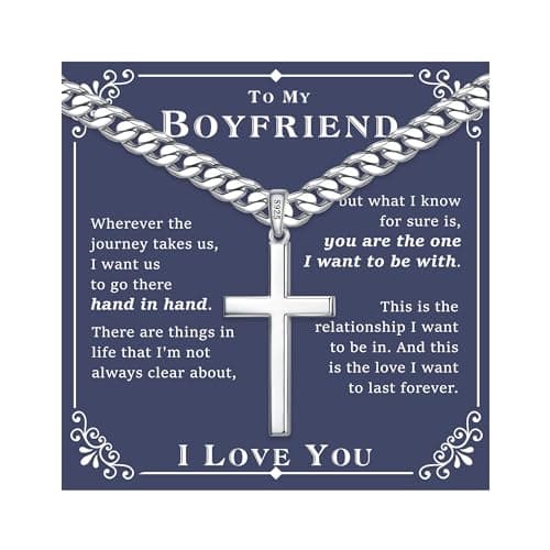 Ursteel 925 Sterling Silver Cross Necklace for Men & Women