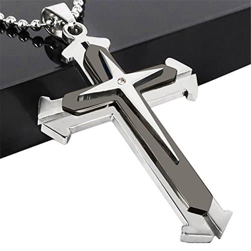 Brave Tour Men's Titanium Steel Cross Necklace