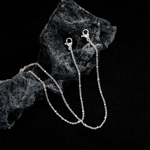 DEARMAY Dainty Silver Anklets for Women Waterproof S925 Sterling Silver Anklets Set