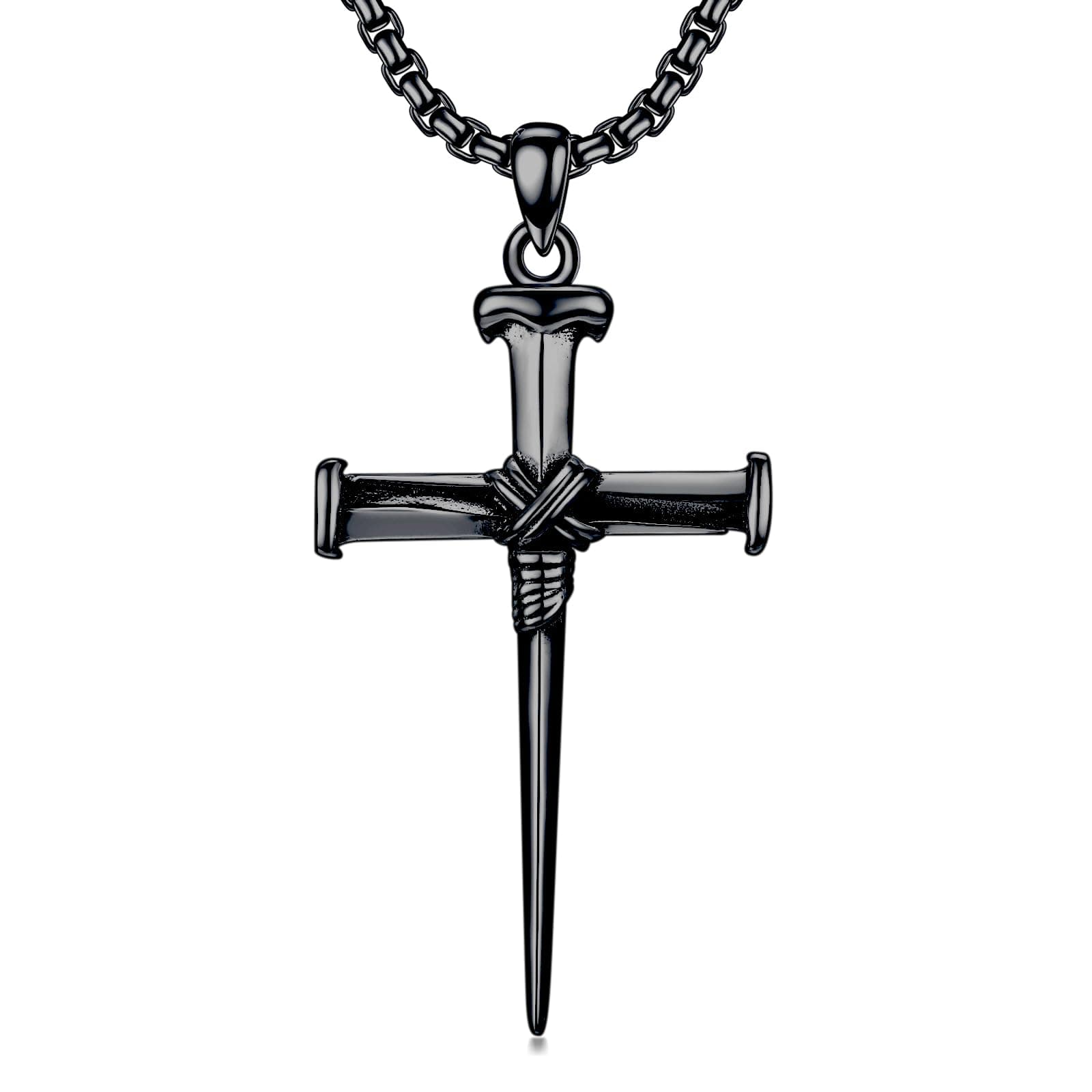 MEIDERBO 925 Sterling Silver 3 Nail Cross Pendant Men's Jewelry