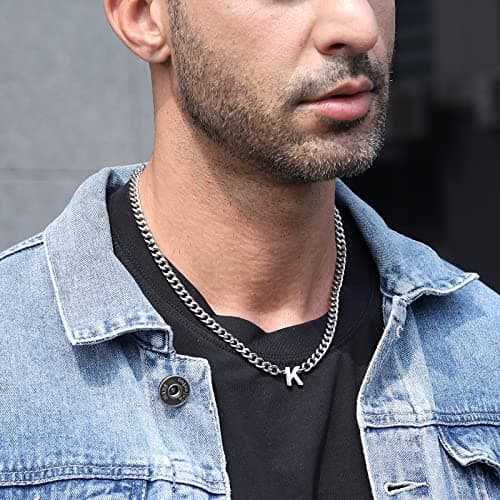 DuoDiner Graduation Gift: A-Z Cuban Chain Necklace for Him & Boys