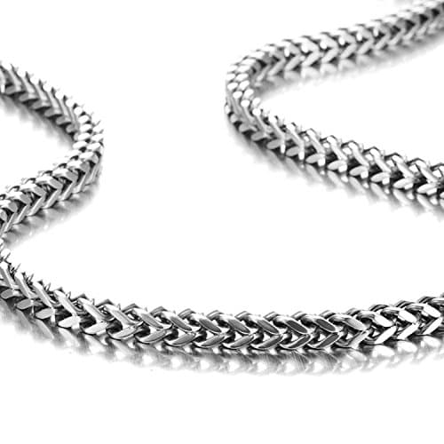 Stunning Mechanic Style Stainless Steel Silver Men's Necklace (18,21,23 Inches)