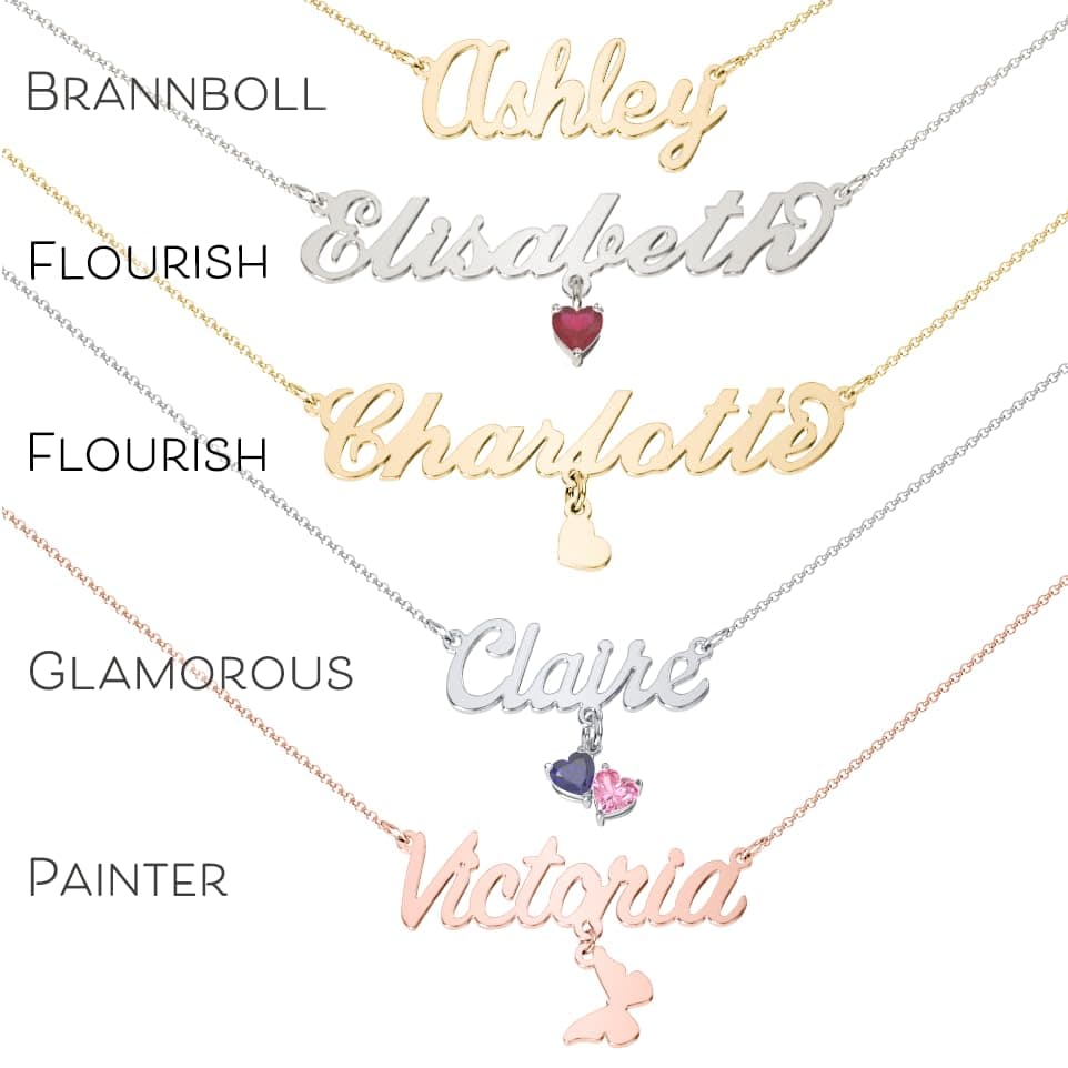 Personalized TSD Dainty Name Necklace - Custom Jewelry Gift for Women in Solid or Gold Plated Silver - Jewlr