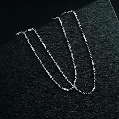 JECOMY 14K Gold Plated Silver Anklet with Pearl CZ Hearts