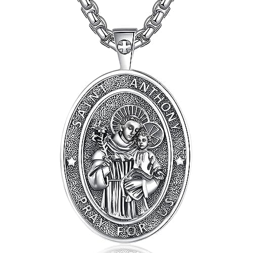 EUDORA 925 Sterling Silver Crucifix Pendant Necklace with Bible Verse Amulet