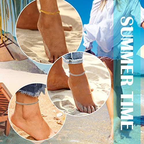 ChainsPro 18K Gold Plated Resizable Anklet Chain - Gift Box Included