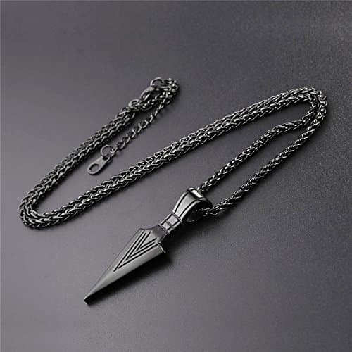Men's U7 Stainless Steel 18K Gold Plated Arrowhead/Wolf Teeth Pendant Necklace