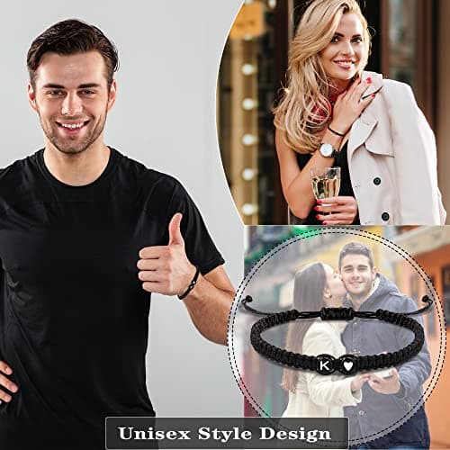 Trendy Btysun Initial Bracelets A-Z for Women and Friends Heart Link Gifts