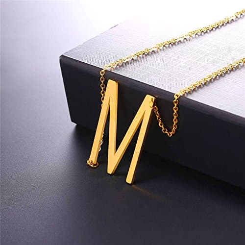 Alphabet A-Z Stainless Steel Choker for Women, Gold Plated CZ Jewelry, Gift Box Packed