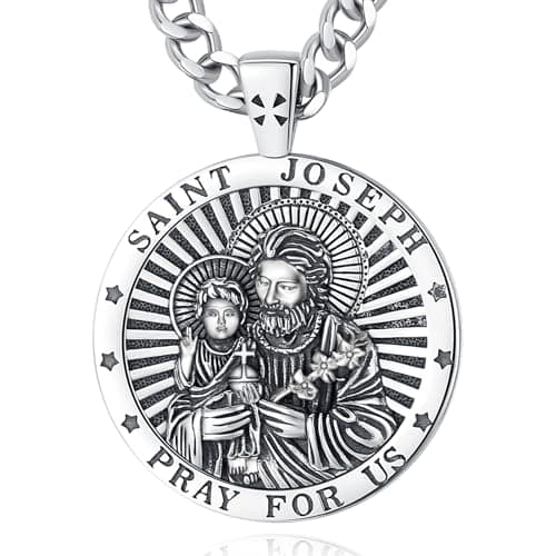 EUDORA 925 Sterling Silver Crucifix Pendant Necklace with Bible Verse Amulet