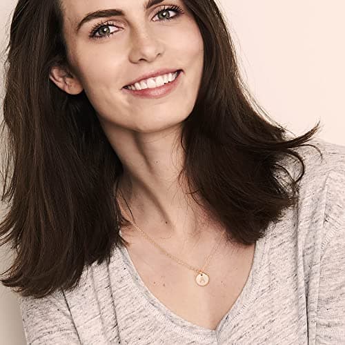 Hidepoo Mothers Day Gifts: Personalized Disc Initial Necklaces for Girls & Women - Gold/Fill Rose Gold/S925 Silver