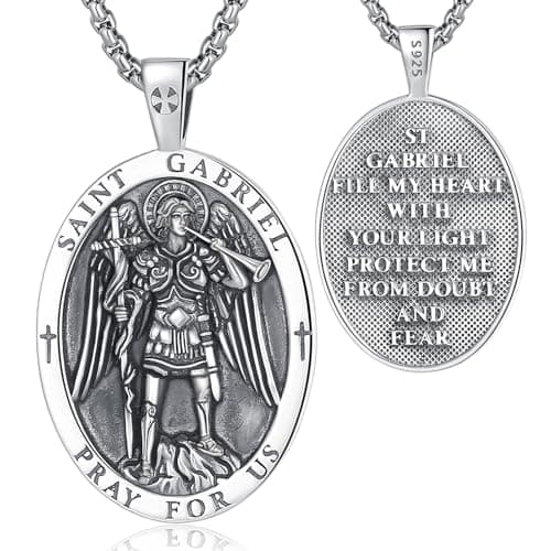 EUDORA 925 Sterling Silver Crucifix Pendant Necklace with Bible Verse Amulet