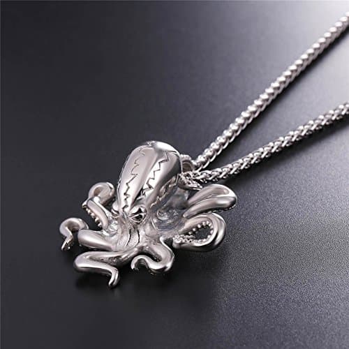 Stainless Steel U7 Skull Pendant Necklace - Gothic Punk Jewelry with 22-24 Inch Chain