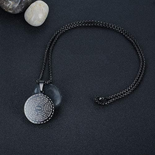 Rehoboth Stainless Steel Coin Medal for Healer's Prayer Hands Cross Pendant Necklace Black Gold Silver