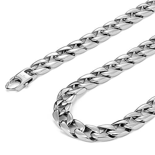 Urban Jewelry Men's Thick Stainless Steel Chain Necklace (Silver, 11 mm, 19-23 inches)