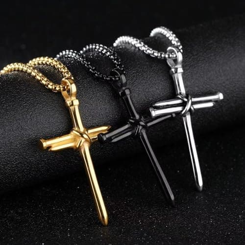 Inspirational 316 Stainless Steel Cross Necklace for Men