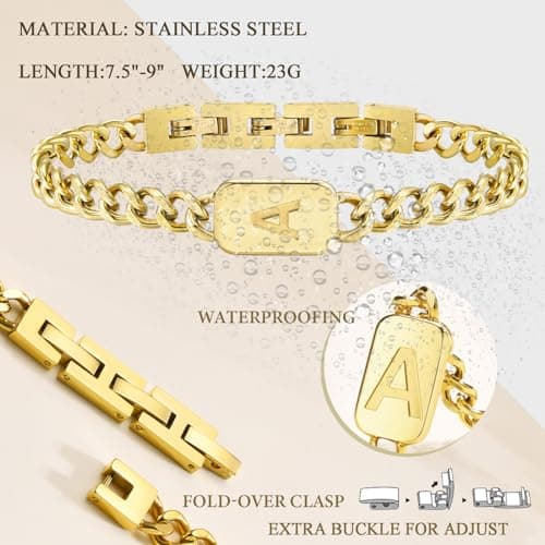 VNOX Men's Adjustable Stainless Steel Letter Bracelet Gifts