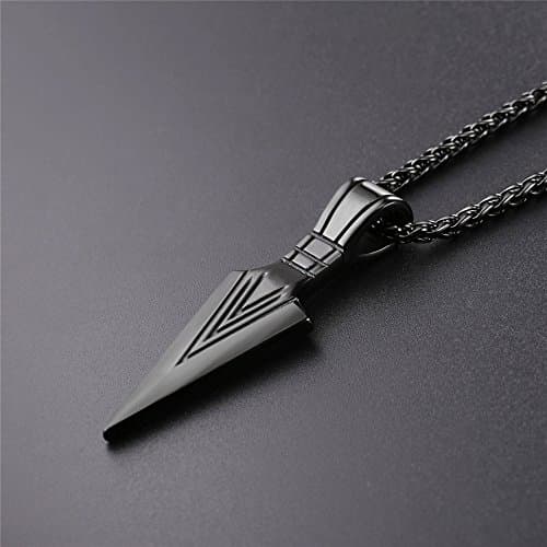 Men's U7 Stainless Steel 18K Gold Plated Arrowhead/Wolf Teeth Pendant Necklace