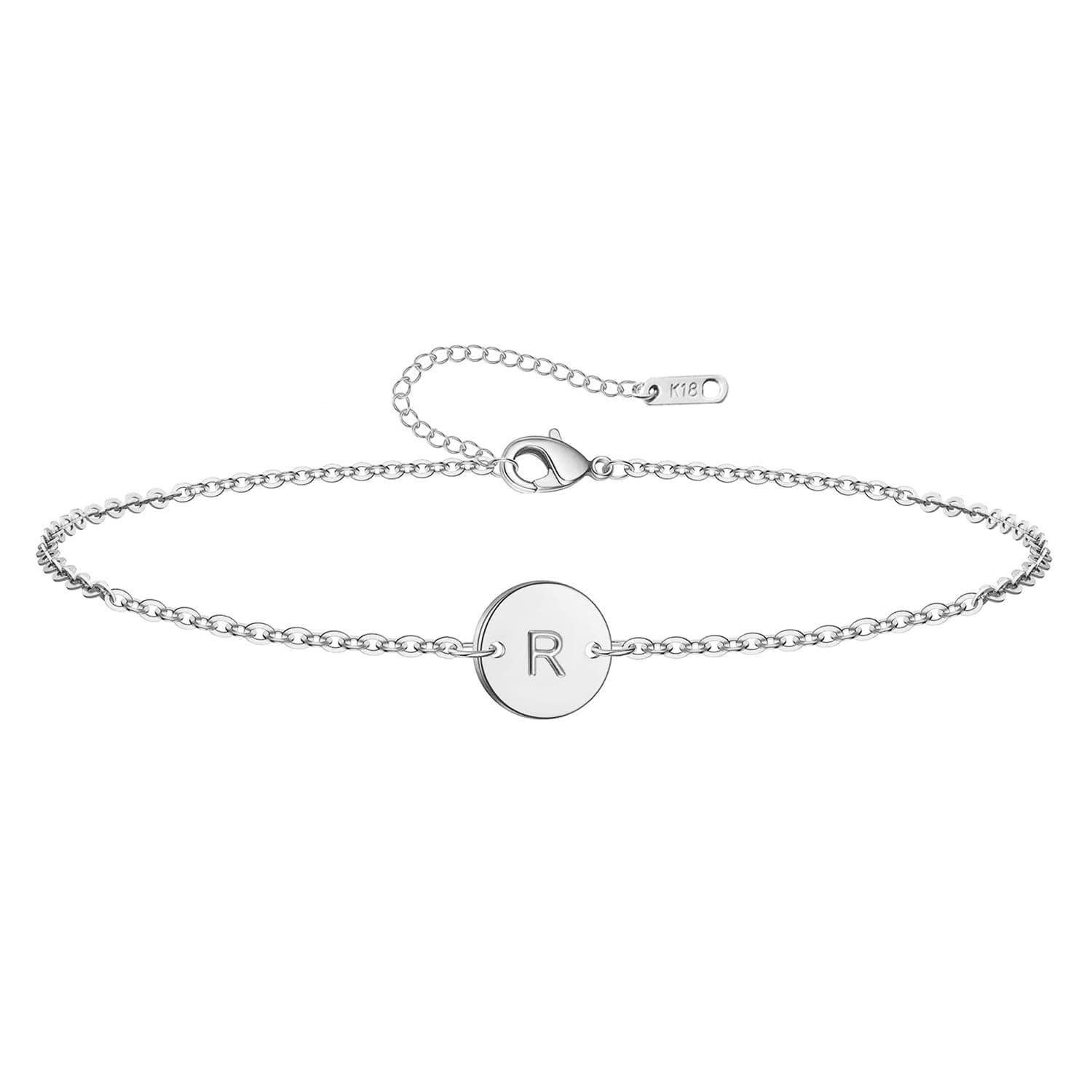 Personalized Stainless Steel Initial Bracelet for Women alphabet charm