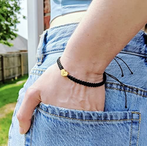 Initial Bracelets for Women - 26 Letter Charms Bracelet Handmade Jewelry Gift for Mom Daughter