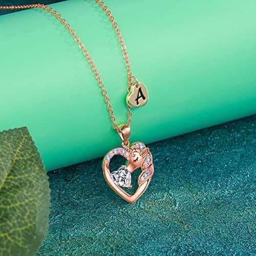 IEFRICH CZ Heart Unicorn Necklace for Girls & Teens Jewelry