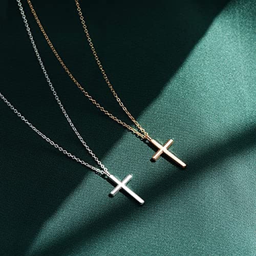 Befettly Tiny 14k Gold Filled Faith Cross Necklace
