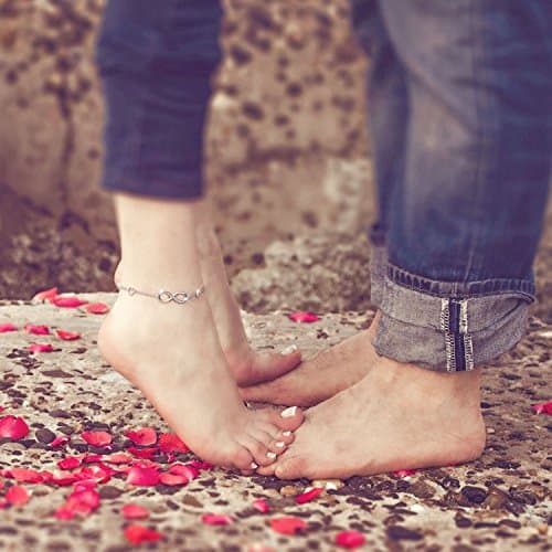 Billie Bijoux Sterling Silver Infinity Anklet Charms Large Adjustable Bracelet