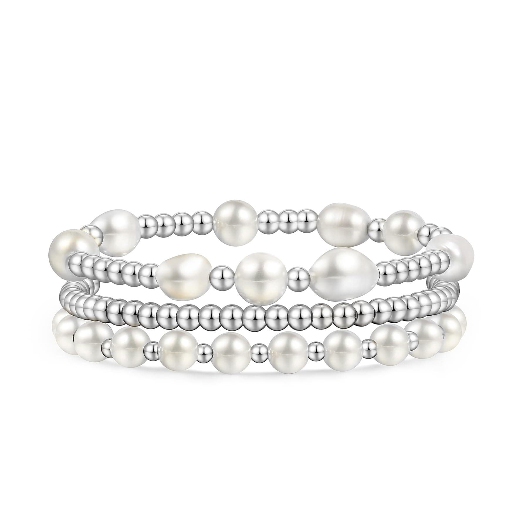 Badu Gold Baroque Pearl Beaded Stretch Bracelet for Women
