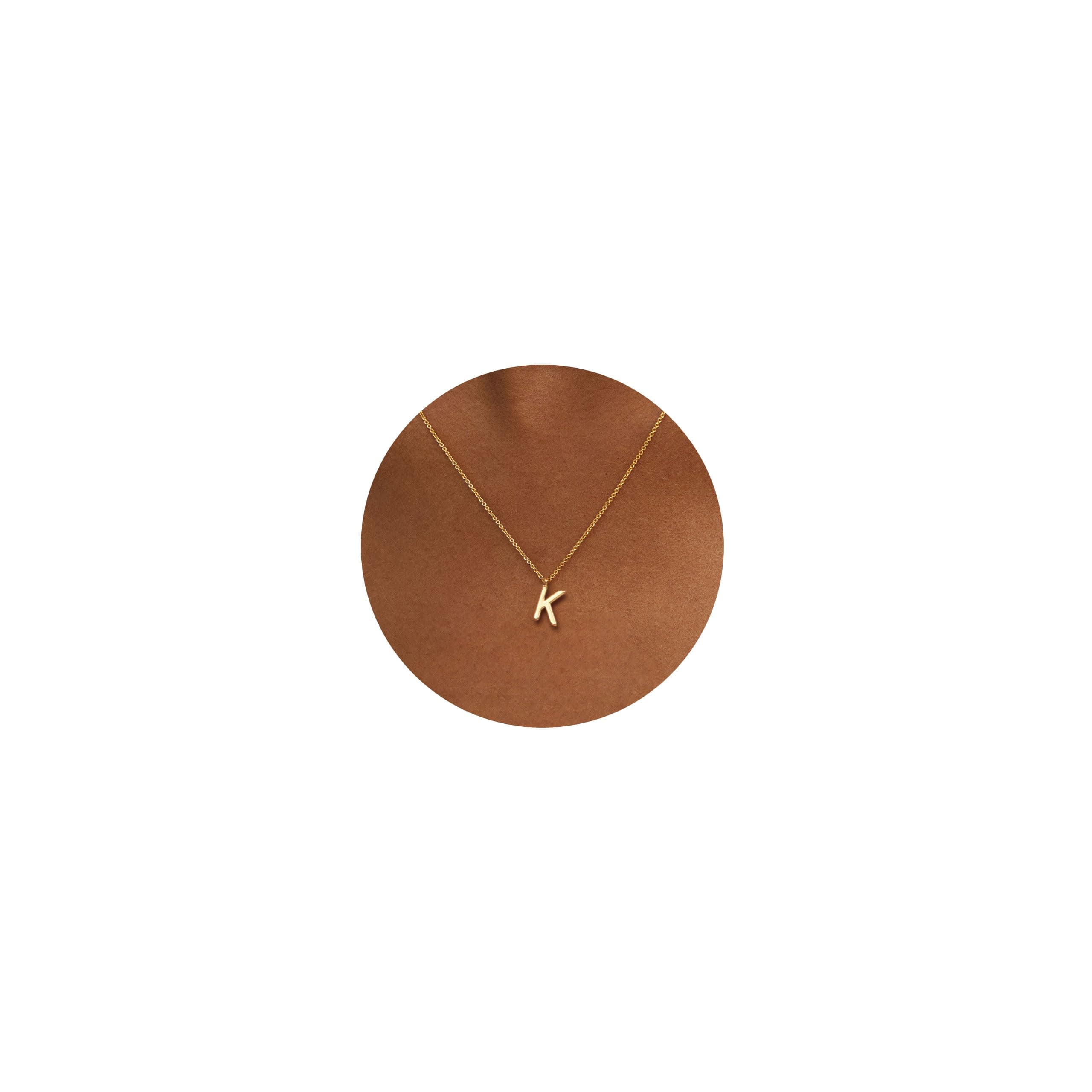 HANLI Initial Dainty Necklaces - 14k Gold Plated A-Z Personalized Monogram Necklace for Women