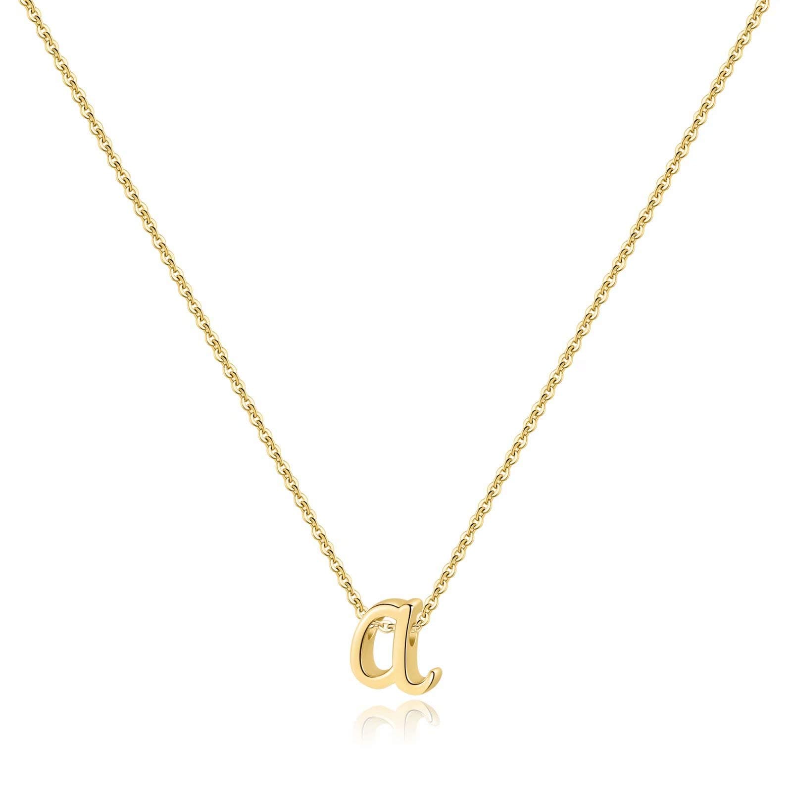 Memorjew 925 Sterling Silver Cursive Initial Necklace for Women