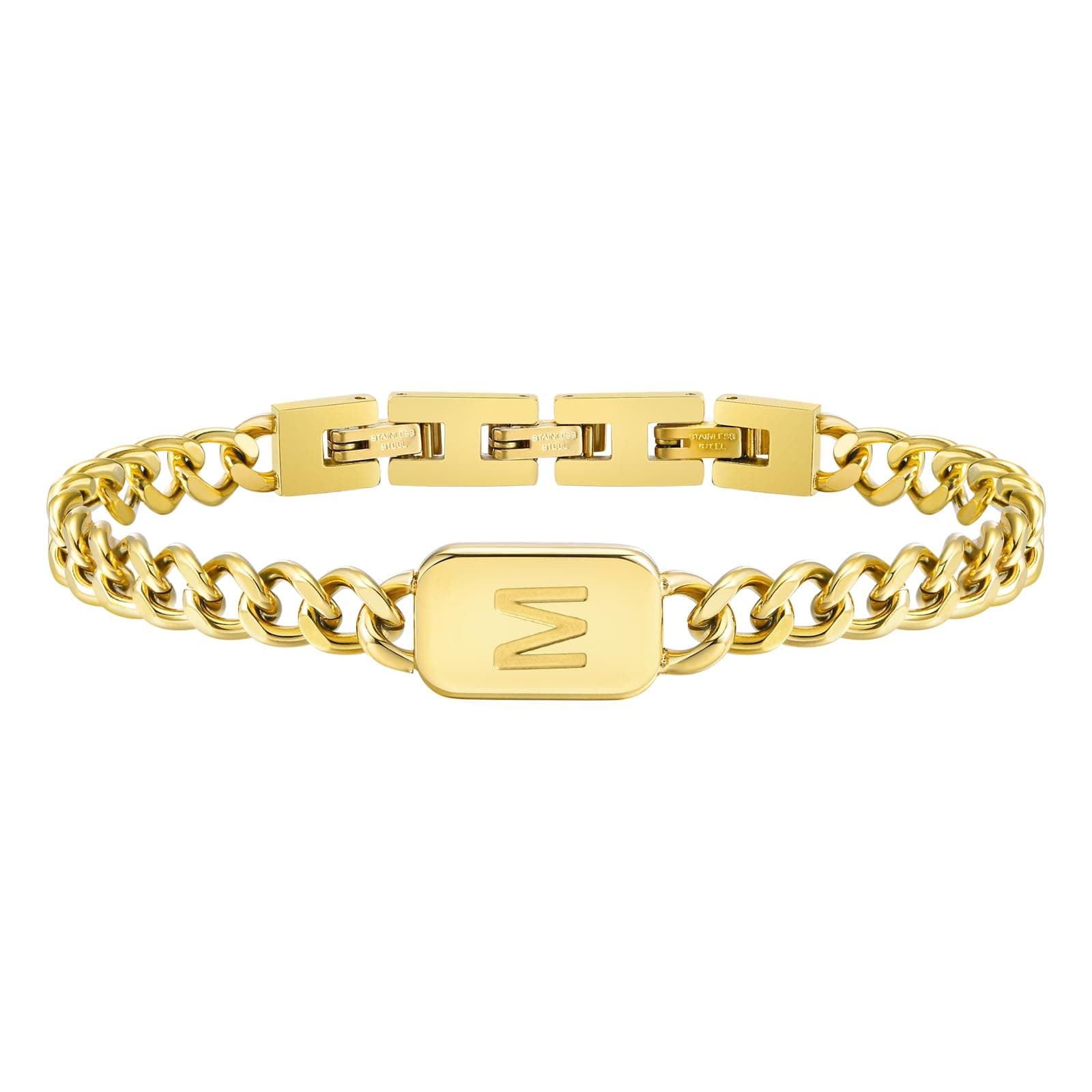 VNOX Men's Adjustable Stainless Steel Letter Bracelet Gifts